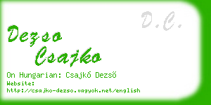 dezso csajko business card