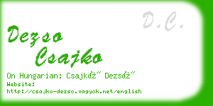 dezso csajko business card